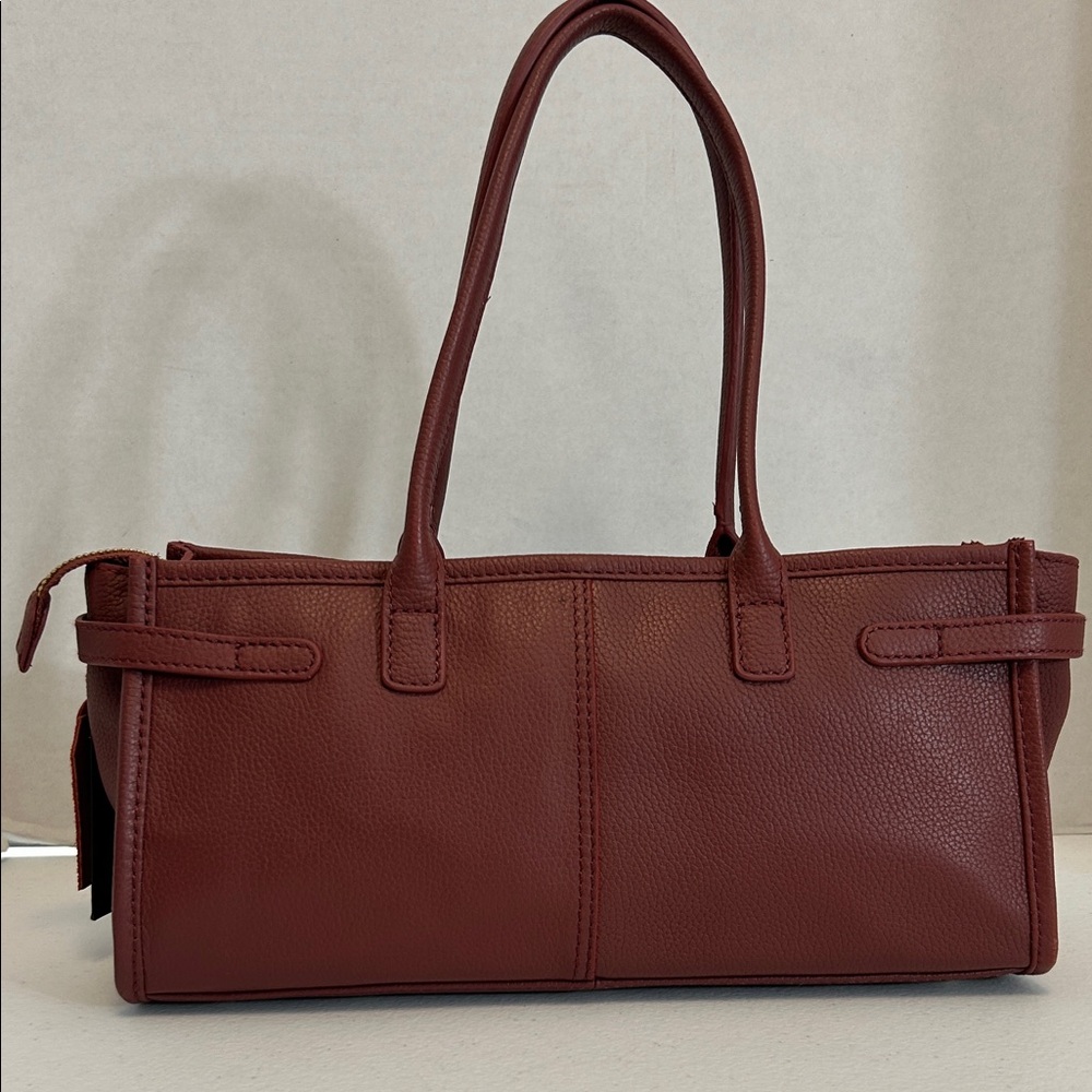 Elegant Cognac Brown‎ Authentic Leather Tote Bag Doctor Bag